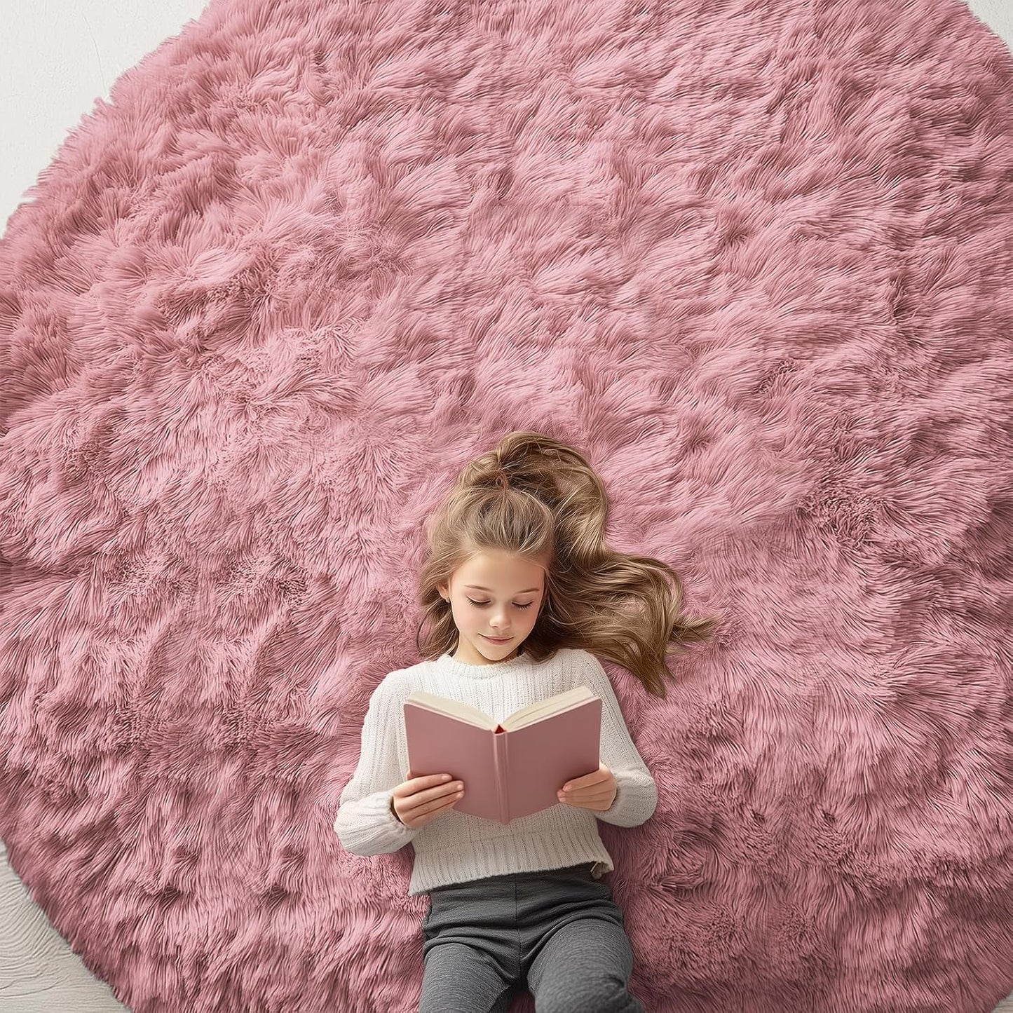 OLANLY 4x5.9 Grey Shag Rug