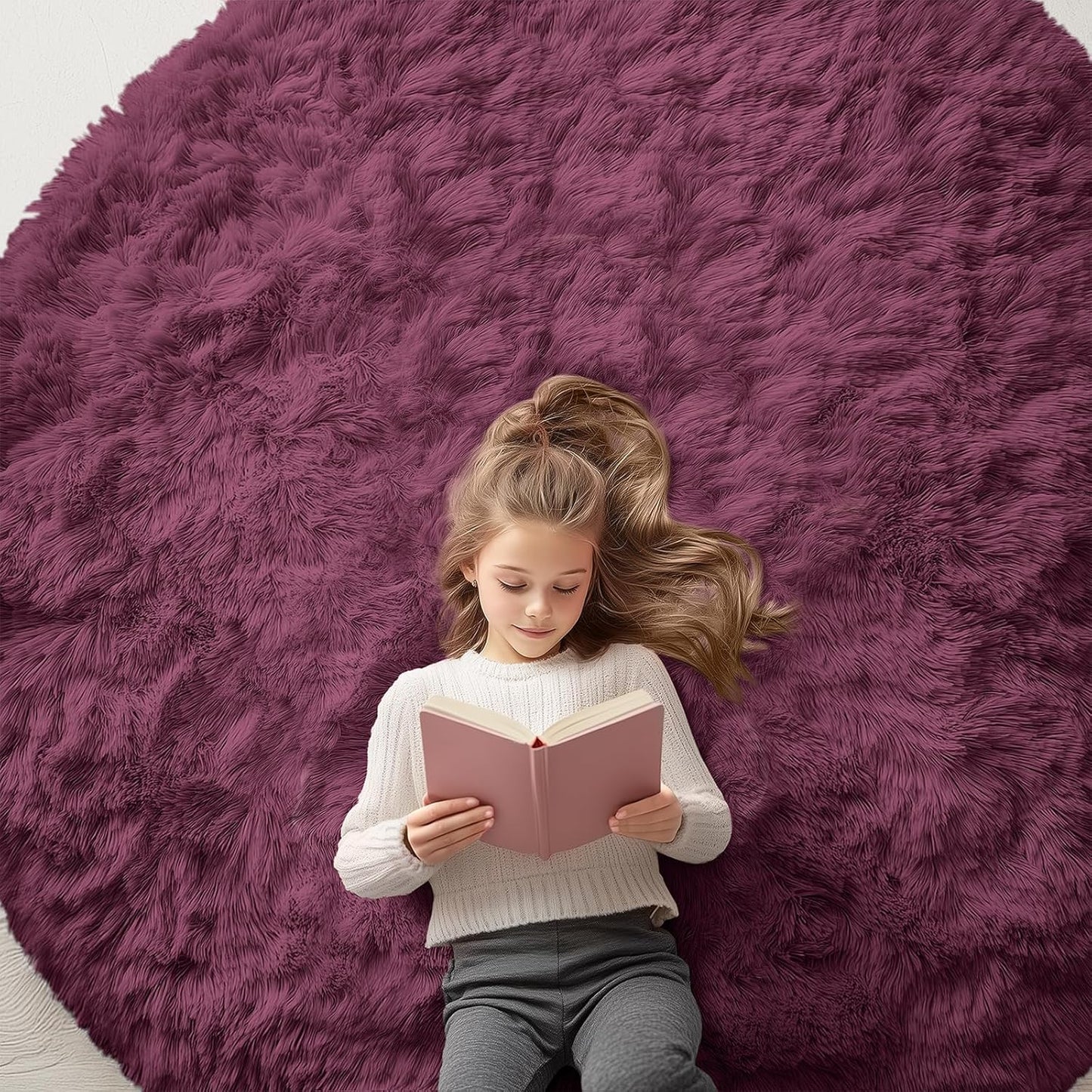 OLANLY 4x5.9 Grey Shag Rug