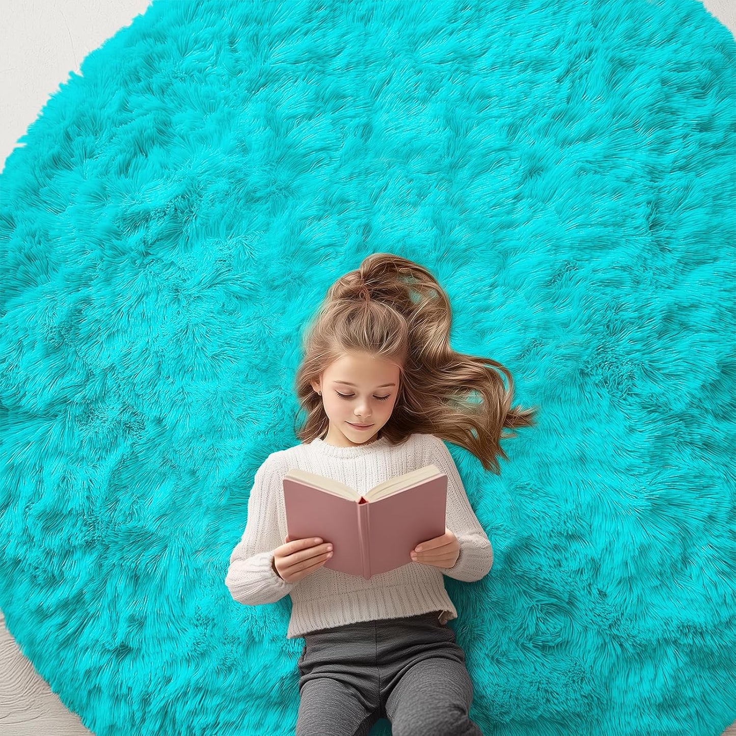 OLANLY 4x5.9 Grey Shag Rug
