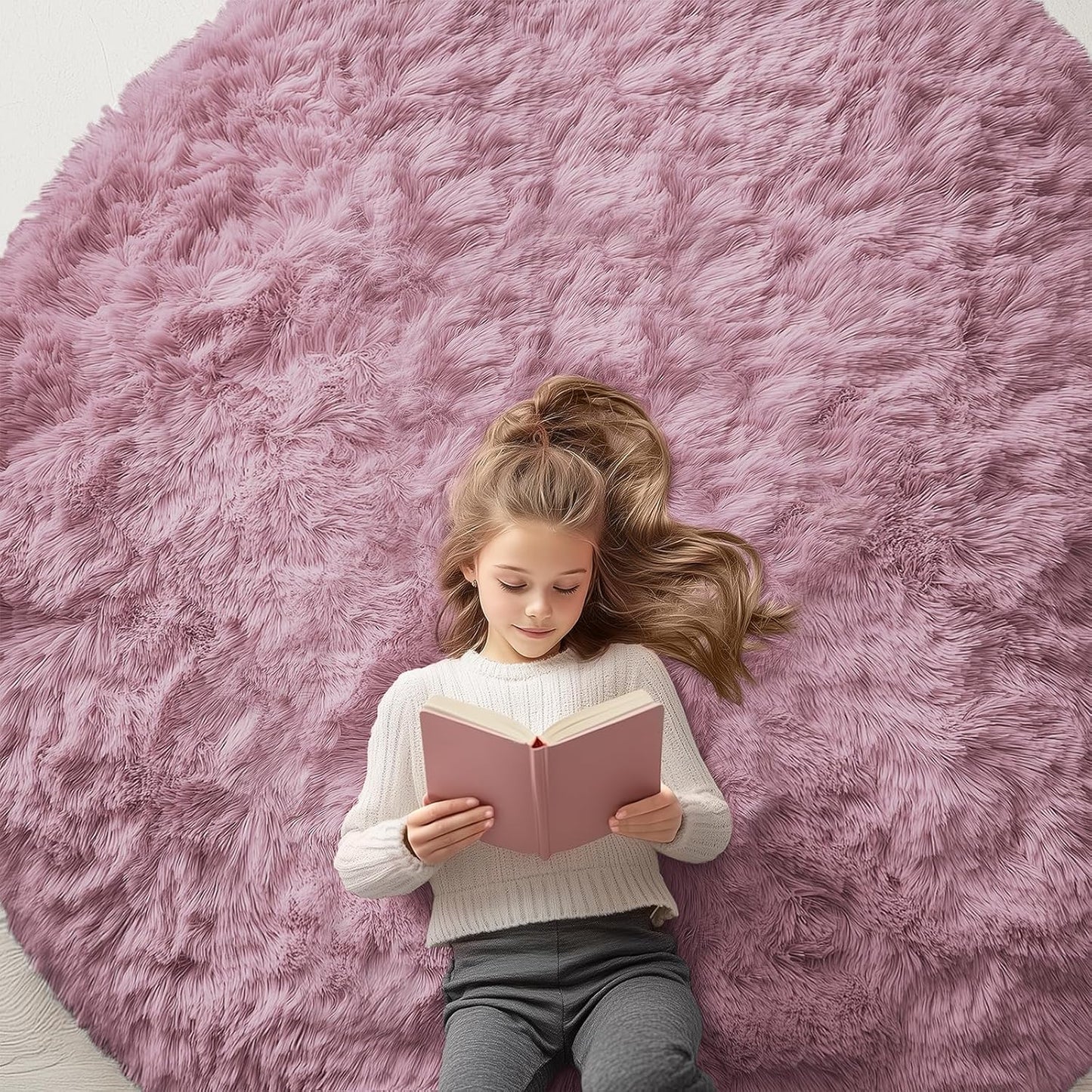 OLANLY 4x5.9 Grey Shag Rug