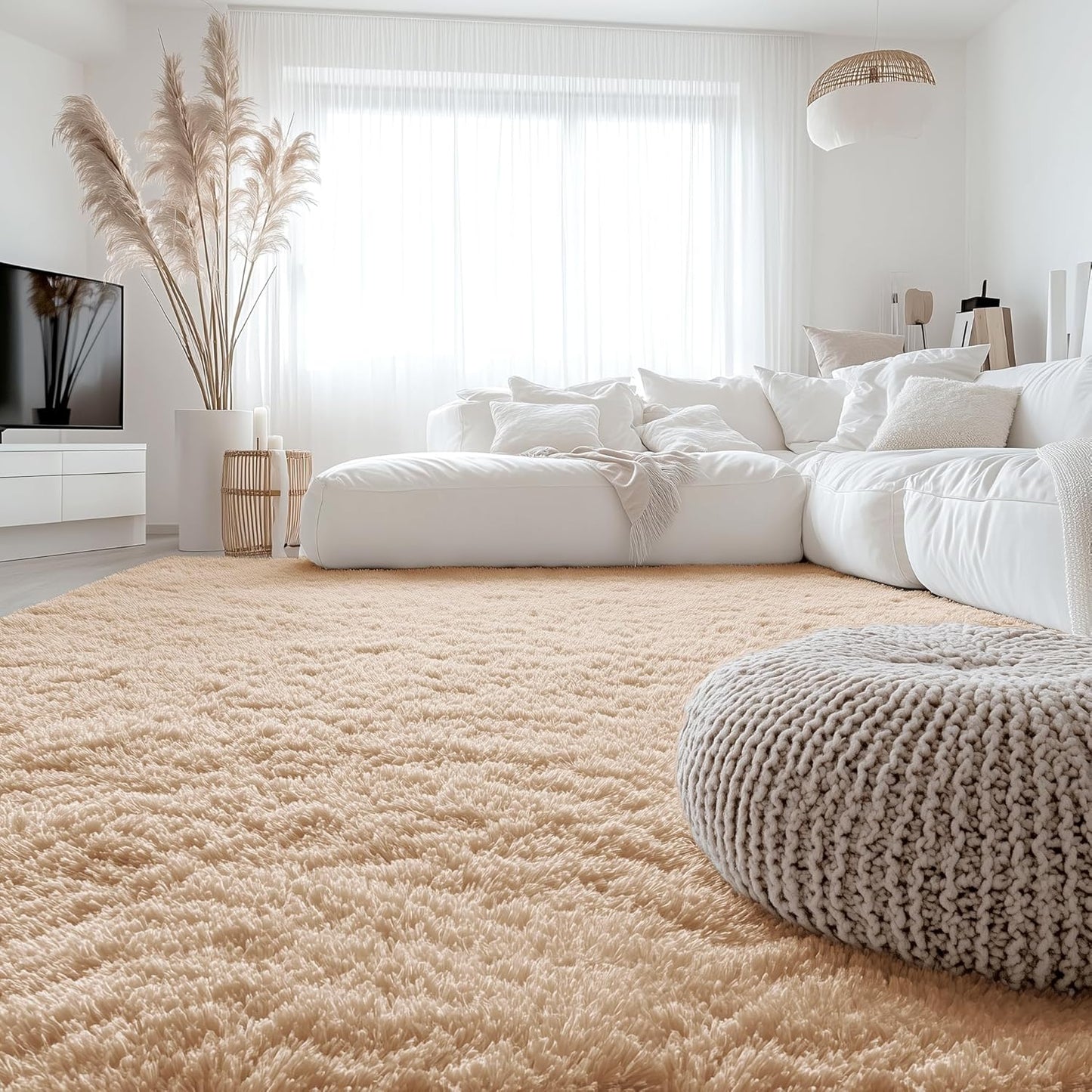 OLANLY 4x5.9 Grey Shag Rug