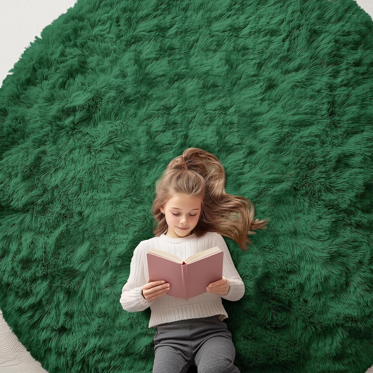 OLANLY 4x5.9 Grey Shag Rug