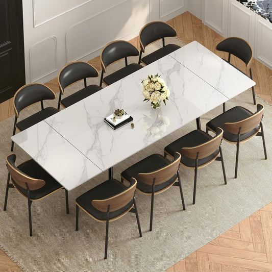 Modern Extendable Dining Table – White Top