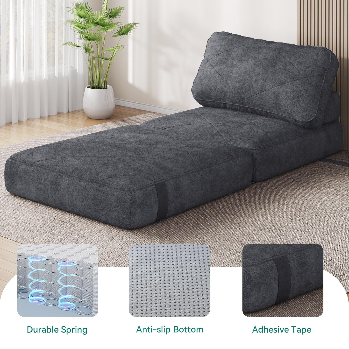 YITAHOME Fold-Out Sofa – Dark Gray