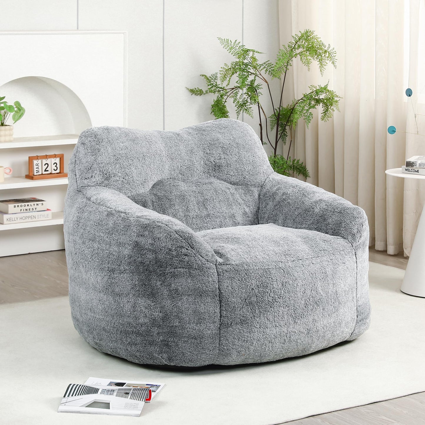 Furniliving White Bean Bag Chair