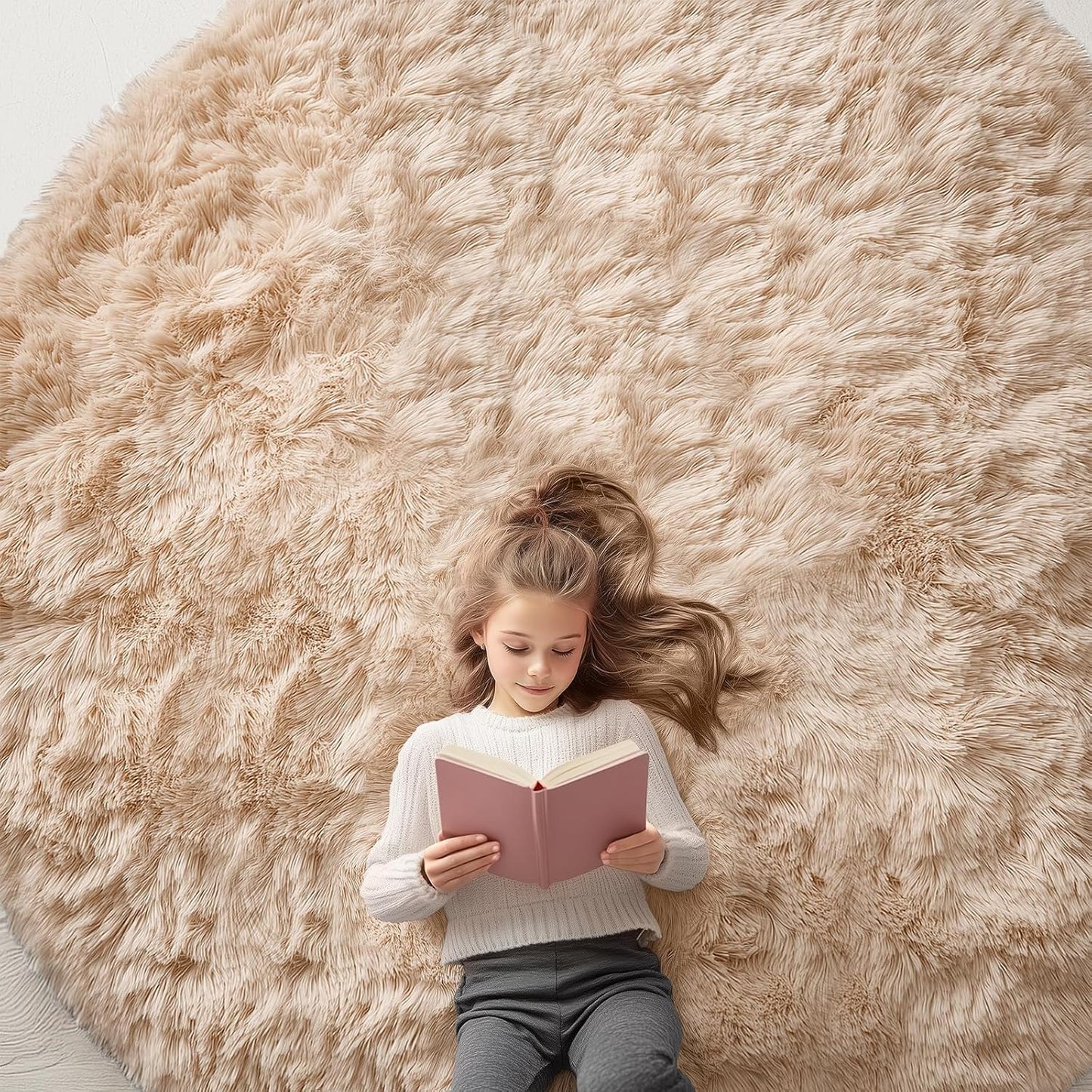 OLANLY 4x5.9 Grey Shag Rug