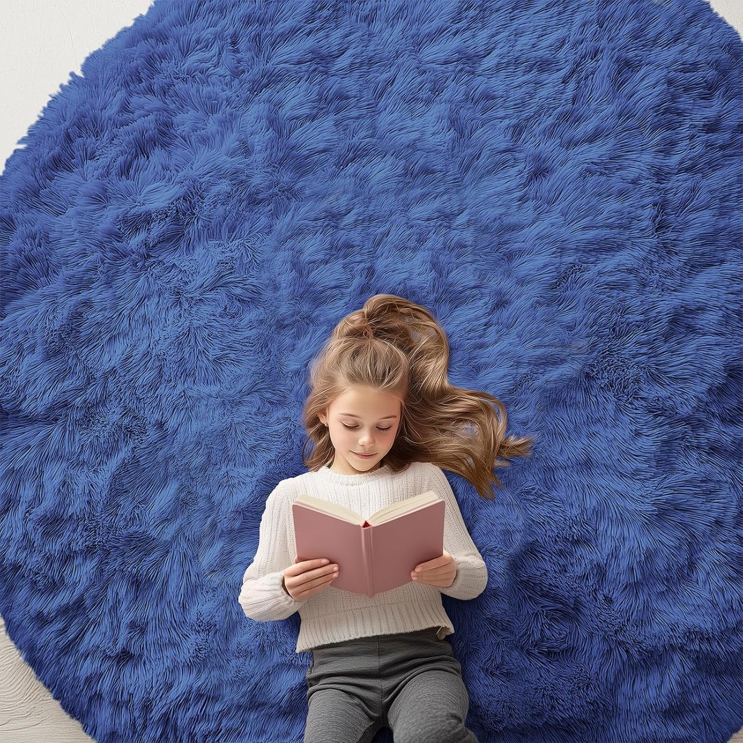 OLANLY 4x5.9 Grey Shag Rug