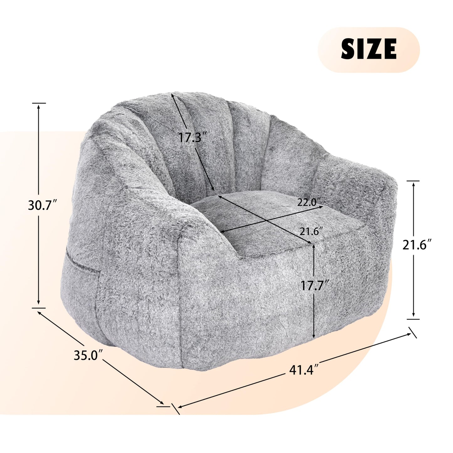 Furniliving White Bean Bag Chair