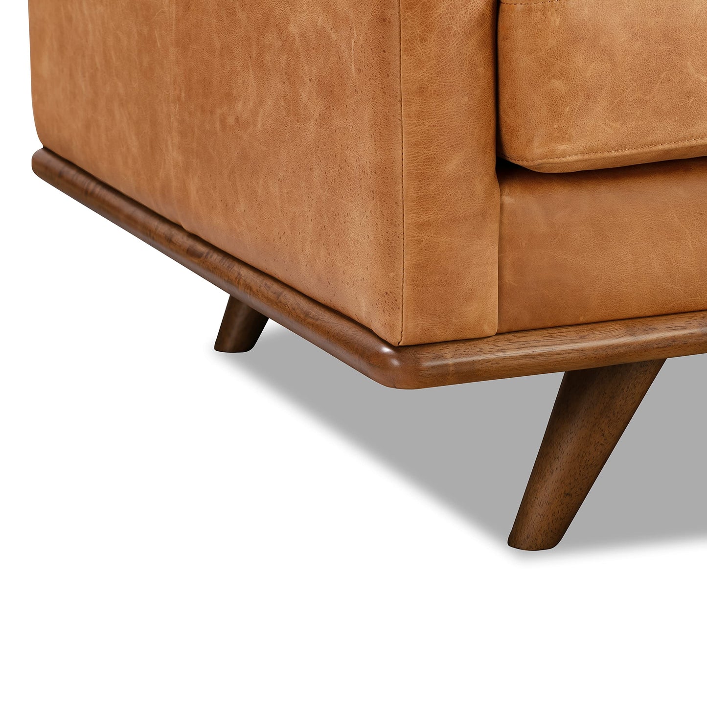 88" Girona Leather Sofa, Cognac Tan