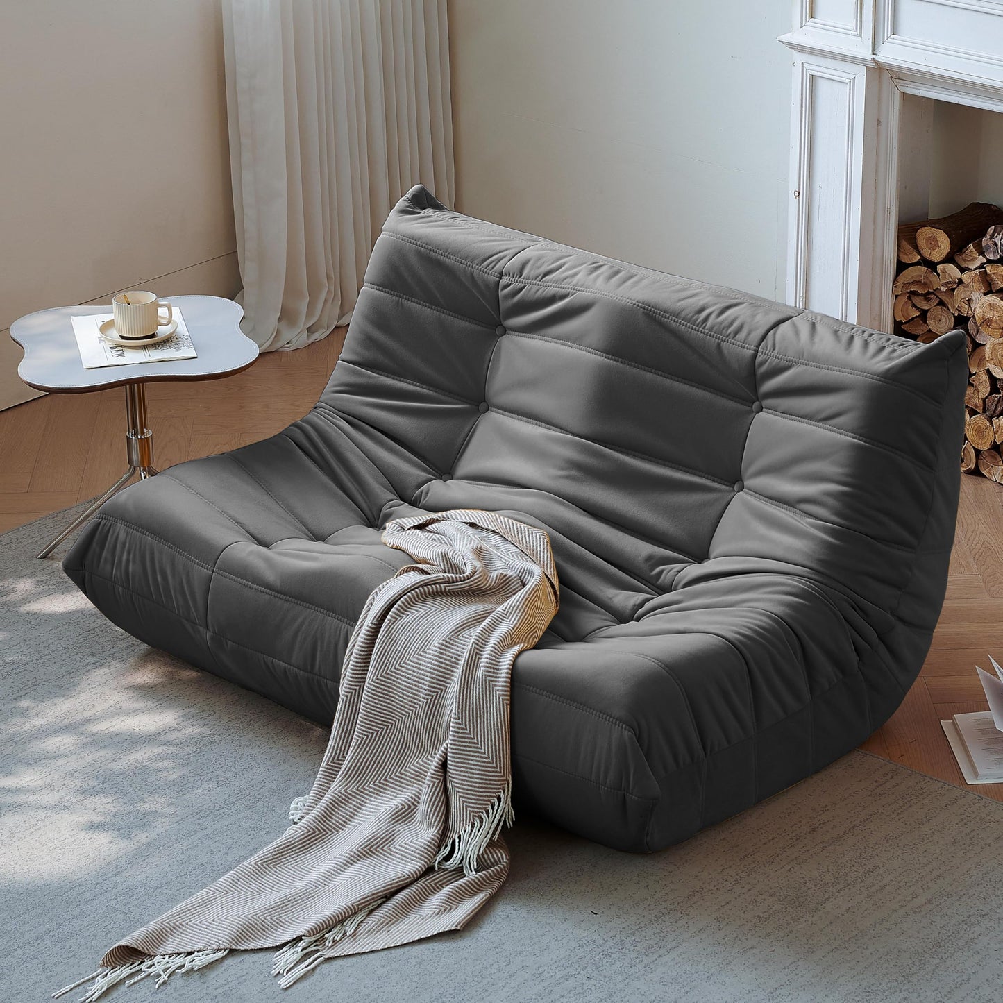 Dark Gray Memory Foam Bean Bag Chair