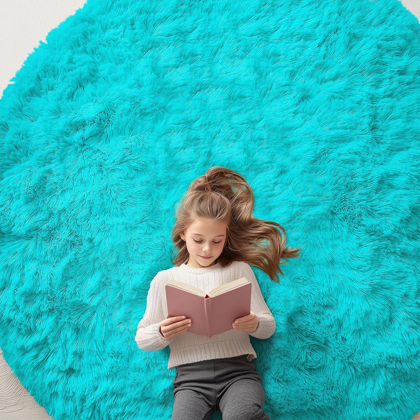OLANLY 4x5.9 Grey Shag Rug
