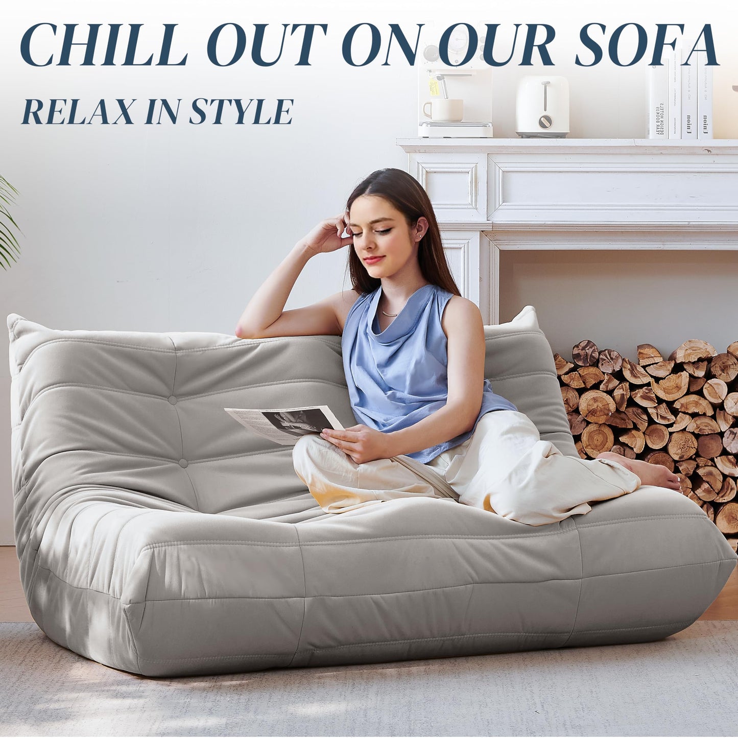 Dark Gray Memory Foam Bean Bag Chair