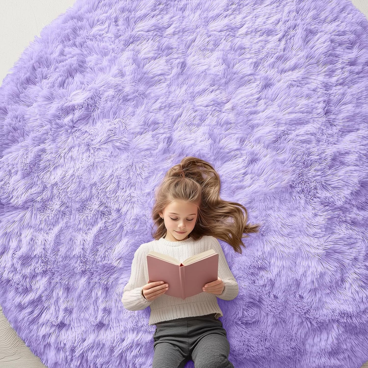 OLANLY 4x5.9 Grey Shag Rug