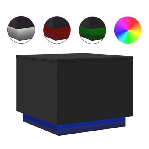 Black RGB LED Coffee Table – Rectangular