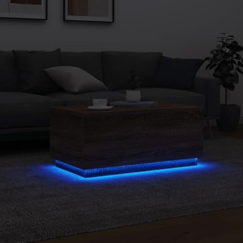 Black RGB LED Coffee Table – Rectangular