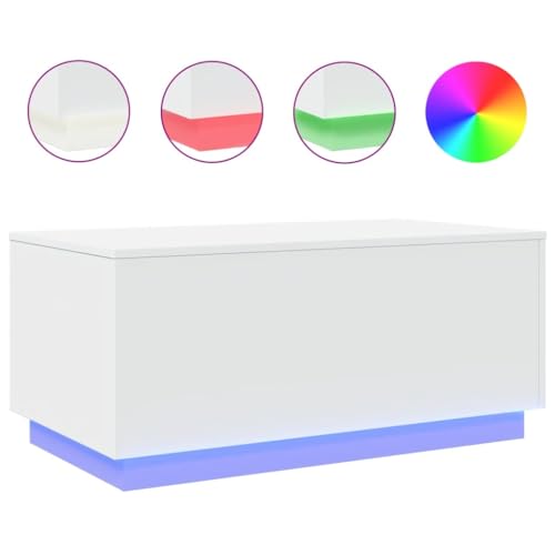 Black RGB LED Coffee Table – Rectangular