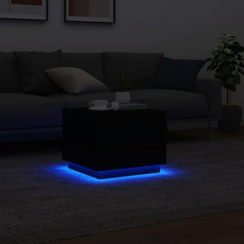 Black RGB LED Coffee Table – Rectangular