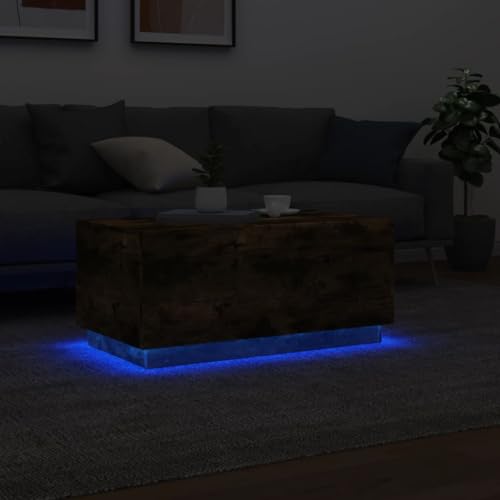 Black RGB LED Coffee Table – Rectangular