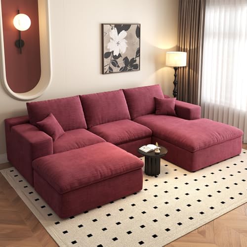107" L-Shaped Sectional Sofa – Camel