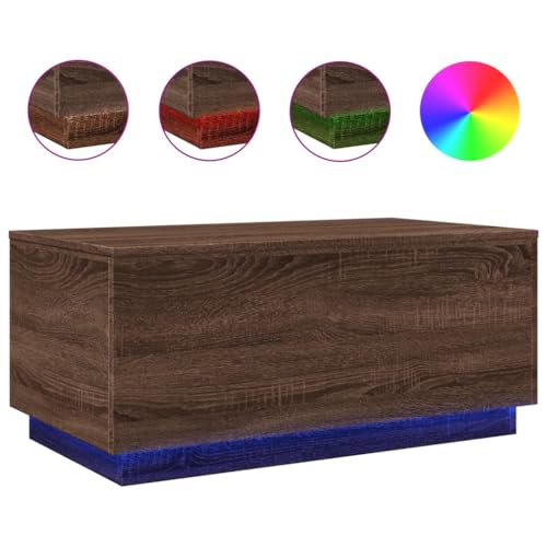 Black RGB LED Coffee Table – Rectangular