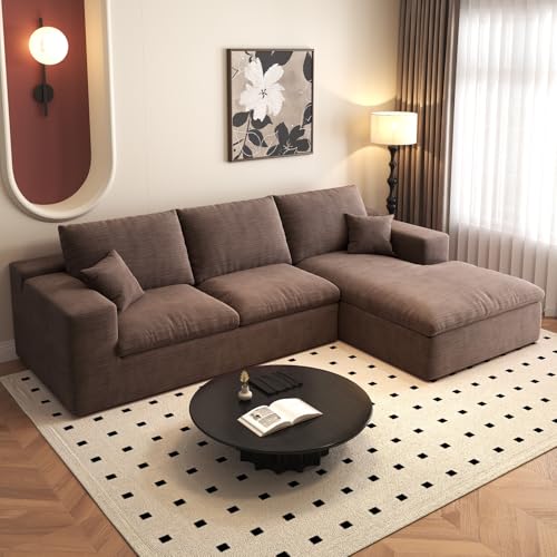 107" L-Shaped Sectional Sofa – Camel