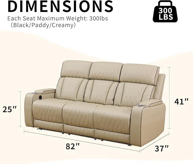 3-Piece Beige Power Recliner Set