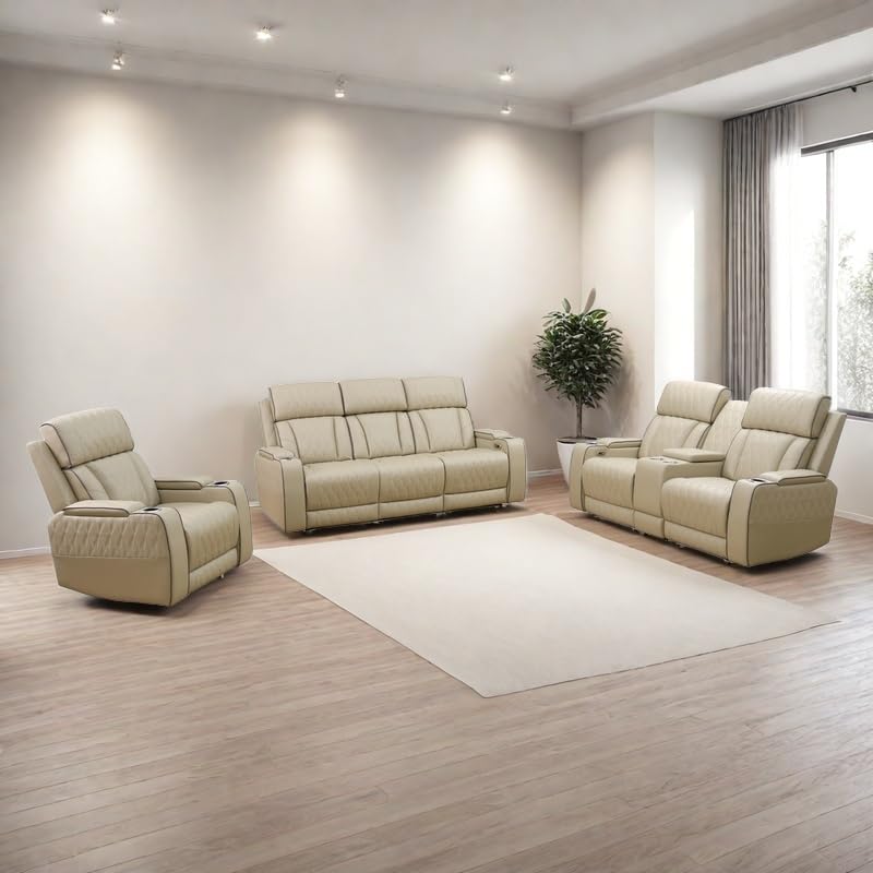 3-Piece Beige Power Recliner Set