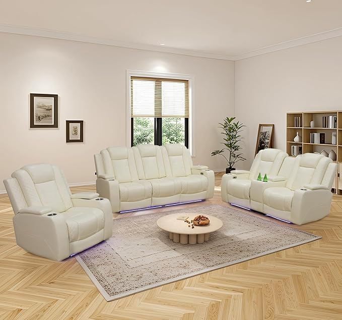 3-Piece Beige Power Recliner Set