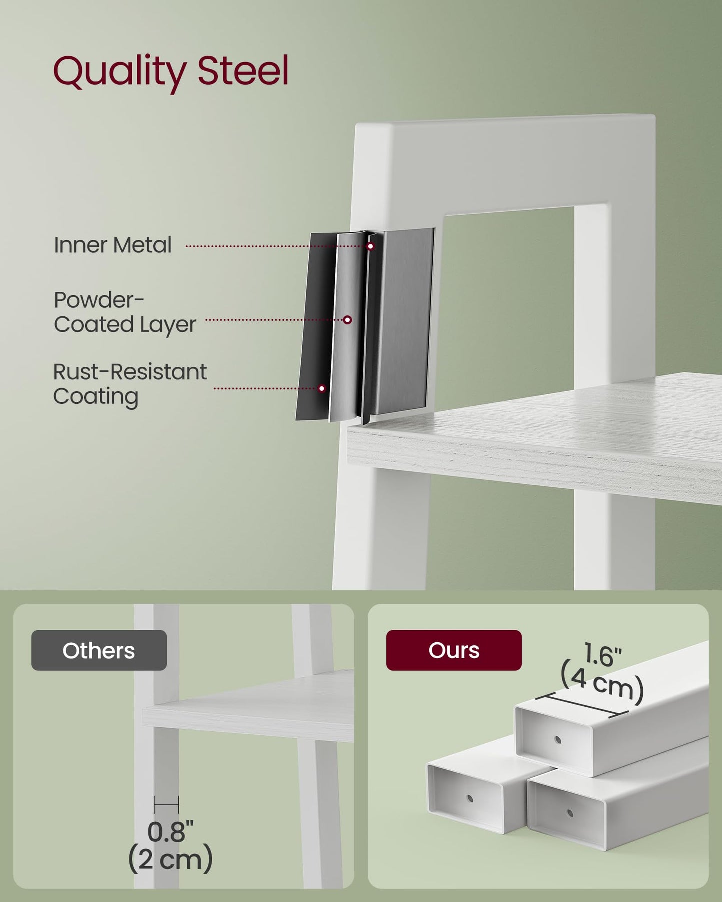 VASAGLE 5-Tier Ladder Bookshelf