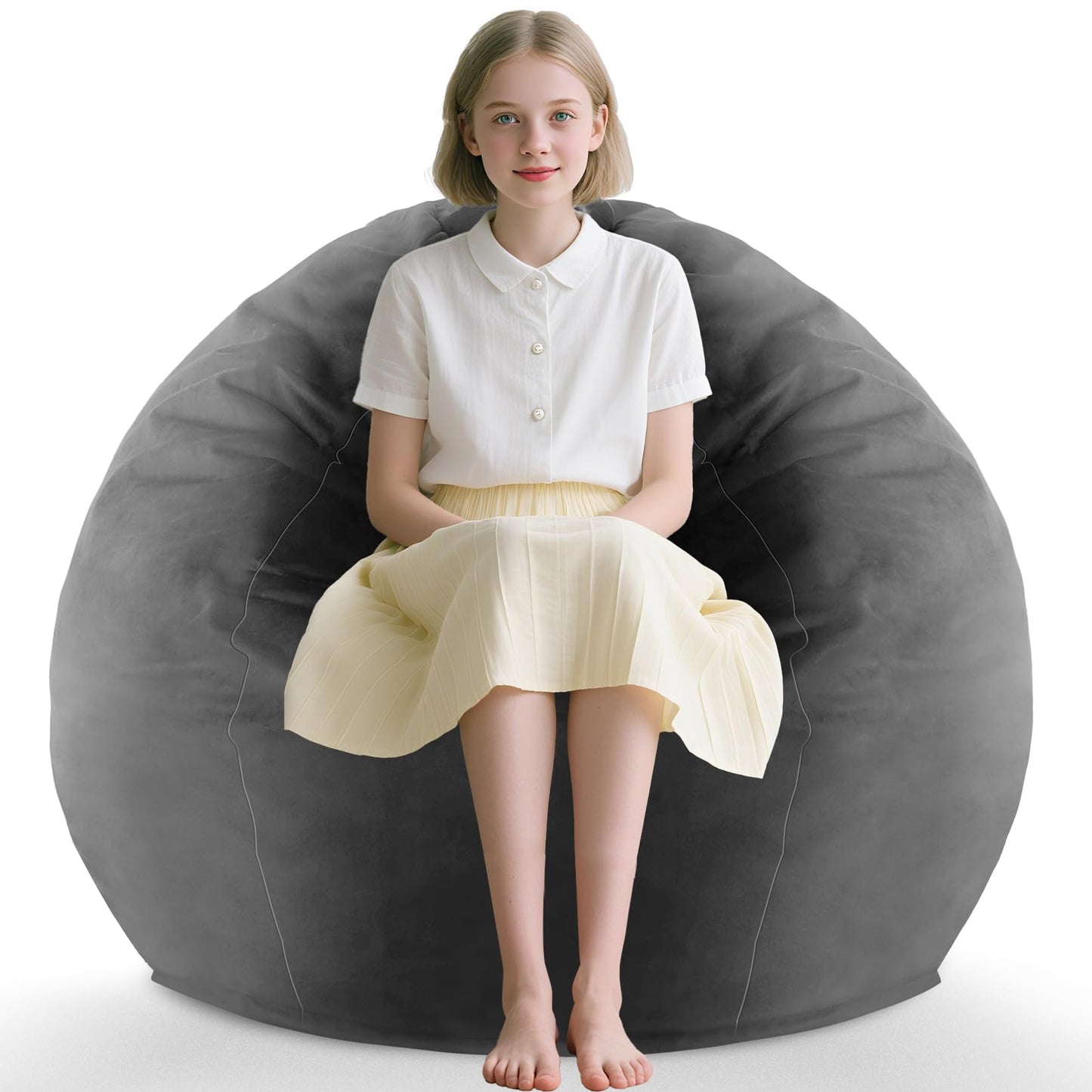 5FT Grey Bean Bag Chair
