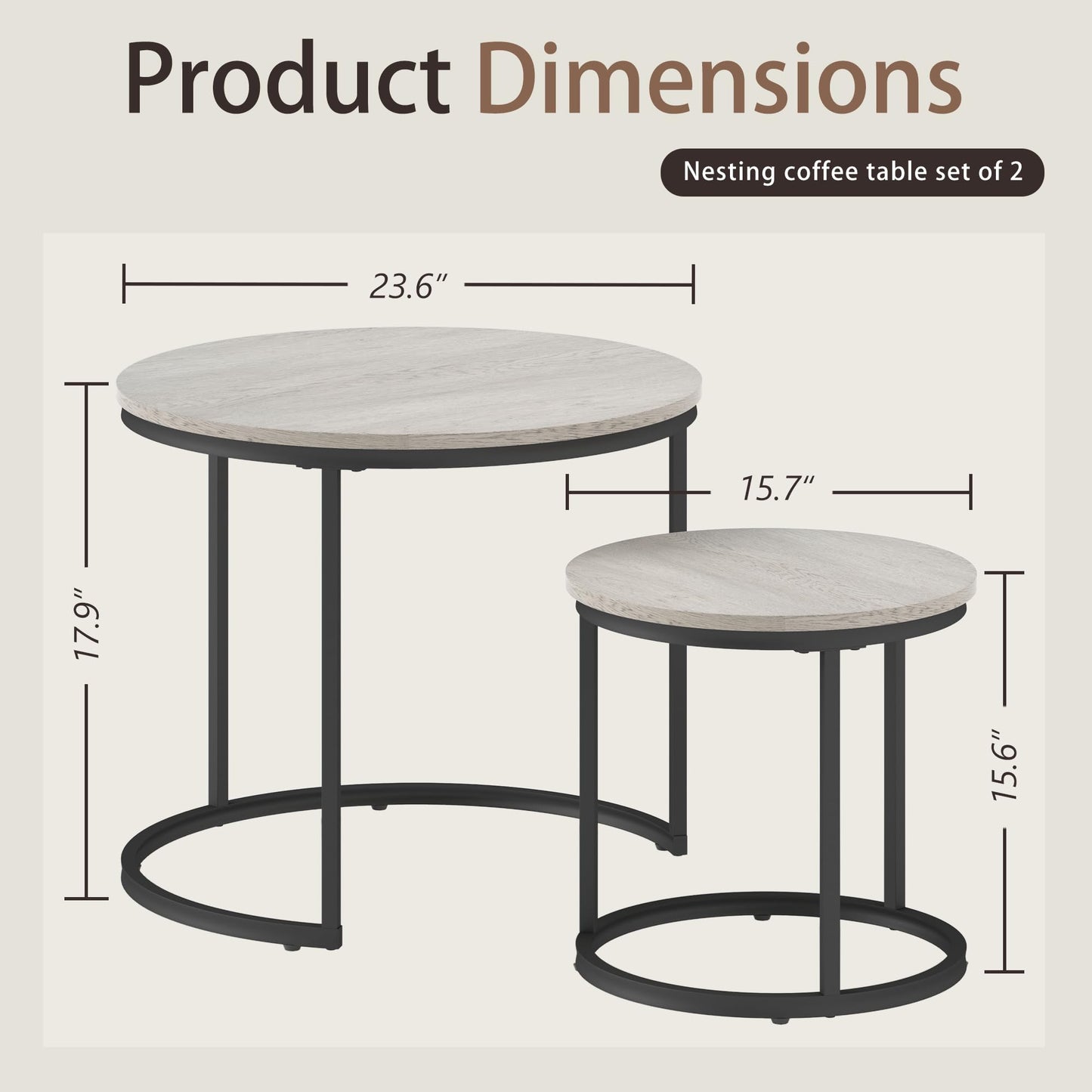 White Marble Nesting Tables, 2-Pack