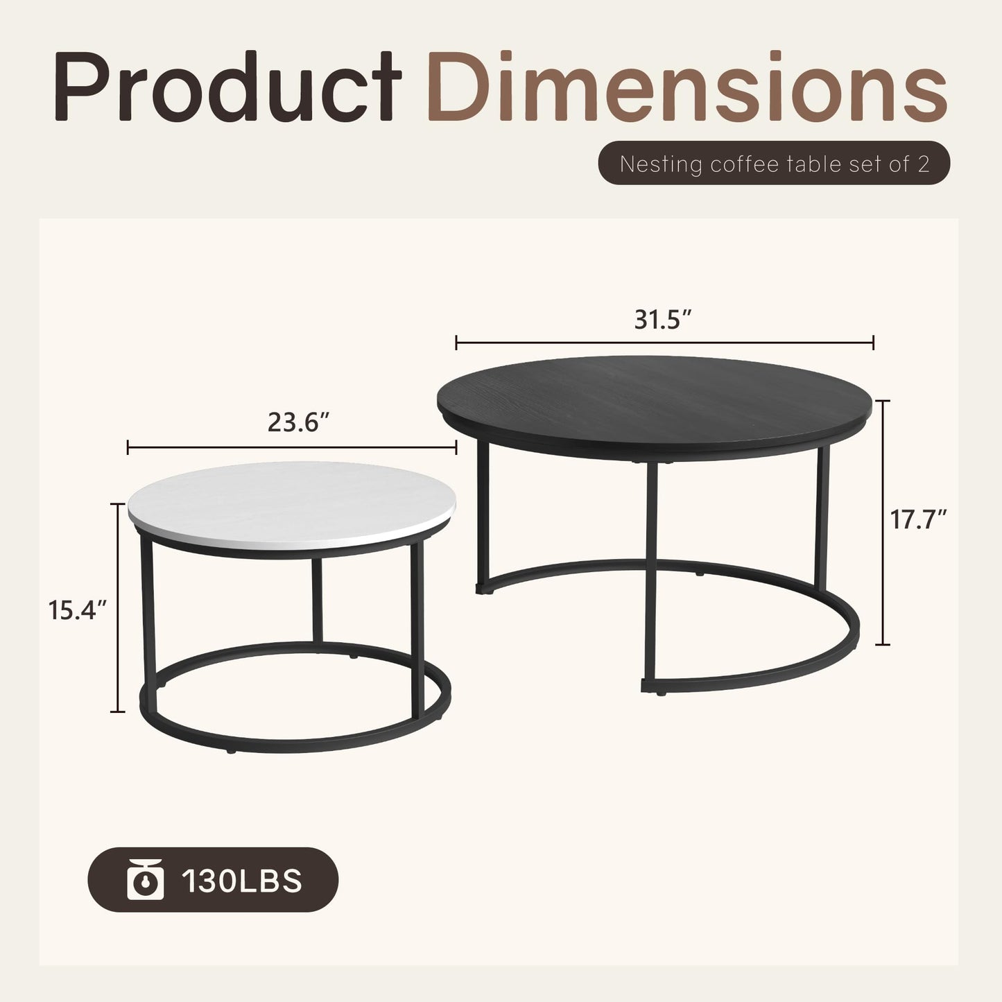 White Marble Nesting Tables, 2-Pack