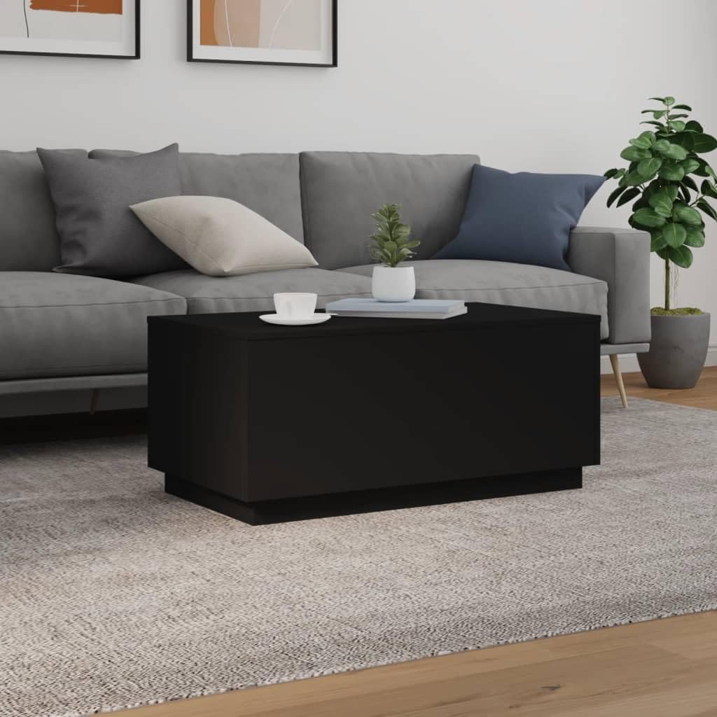 Black RGB LED Coffee Table – Rectangular
