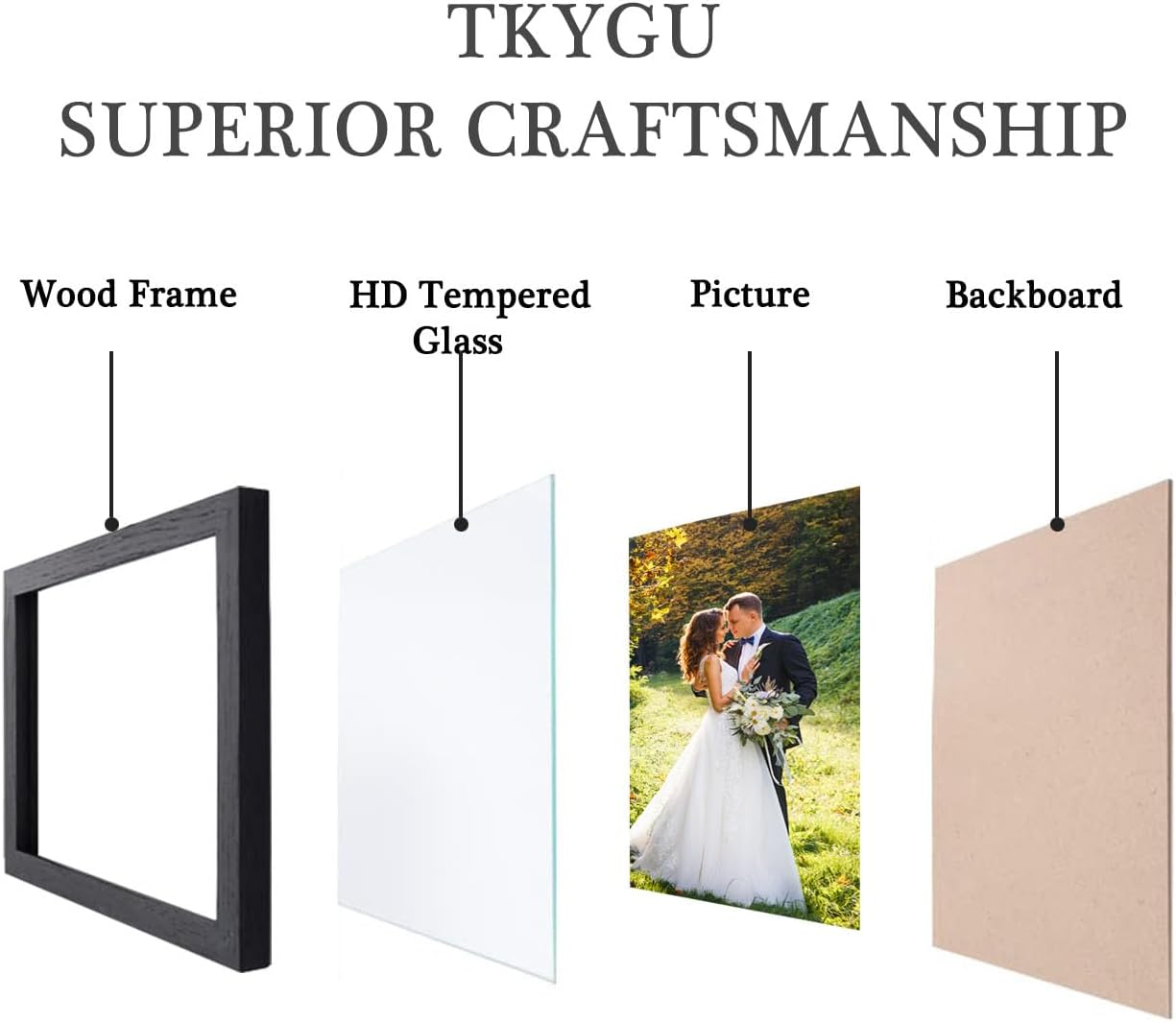 3-Pack 4x6 Black Wooden Photo Frames