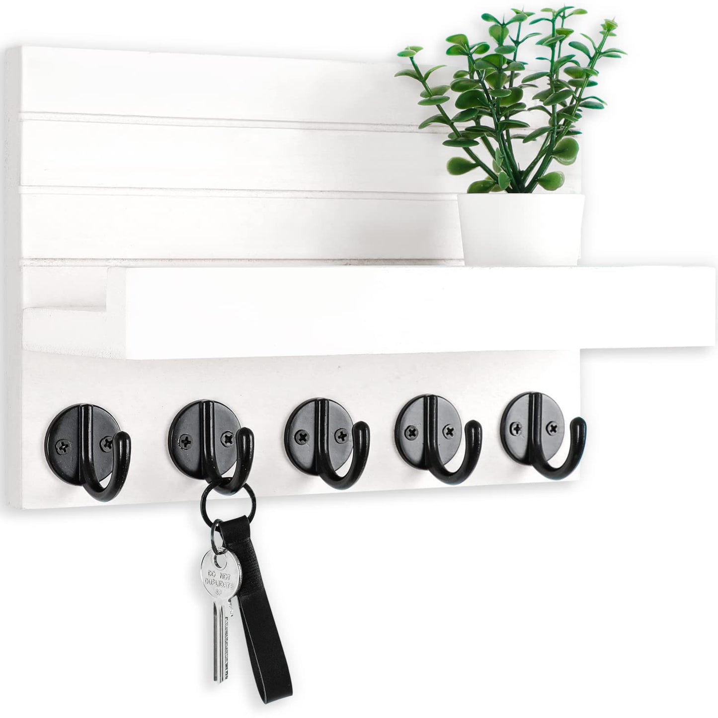 Wall Key & Mail Holder – Wood