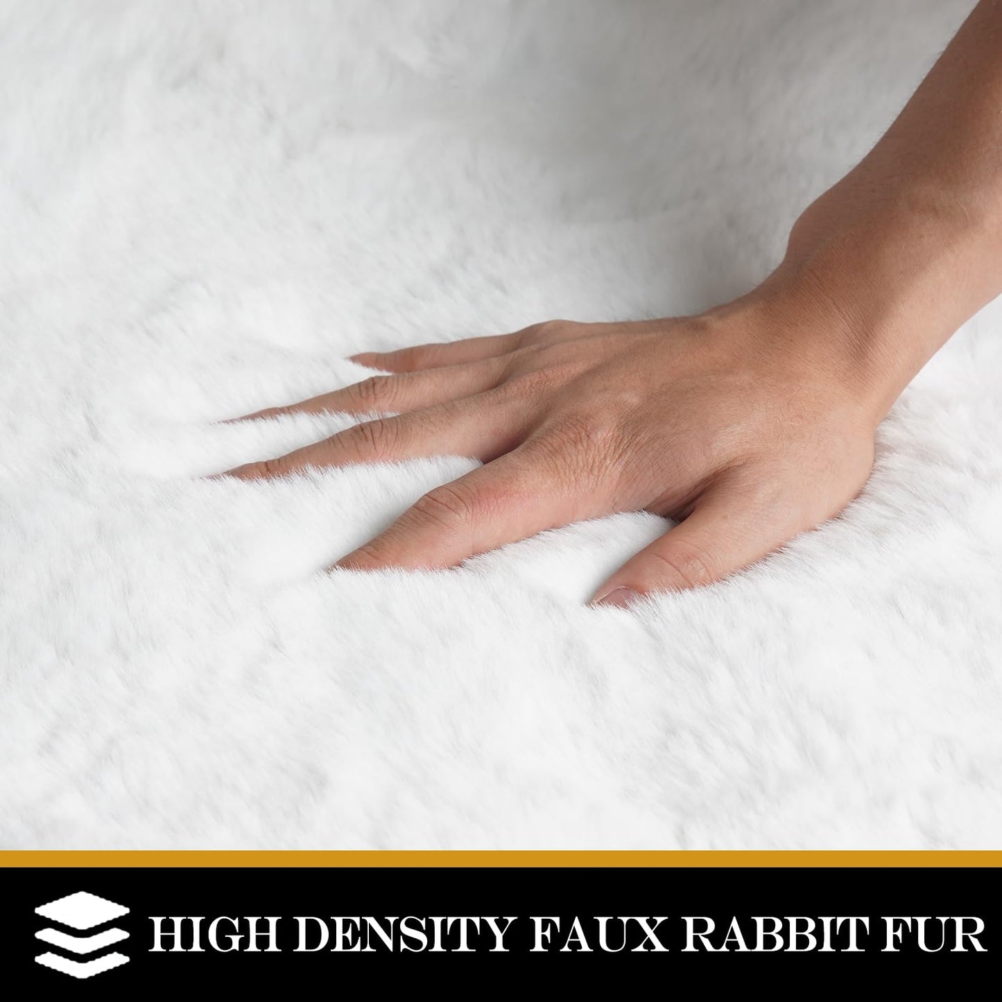 Latepis 3ft White Faux Fur Round Rug