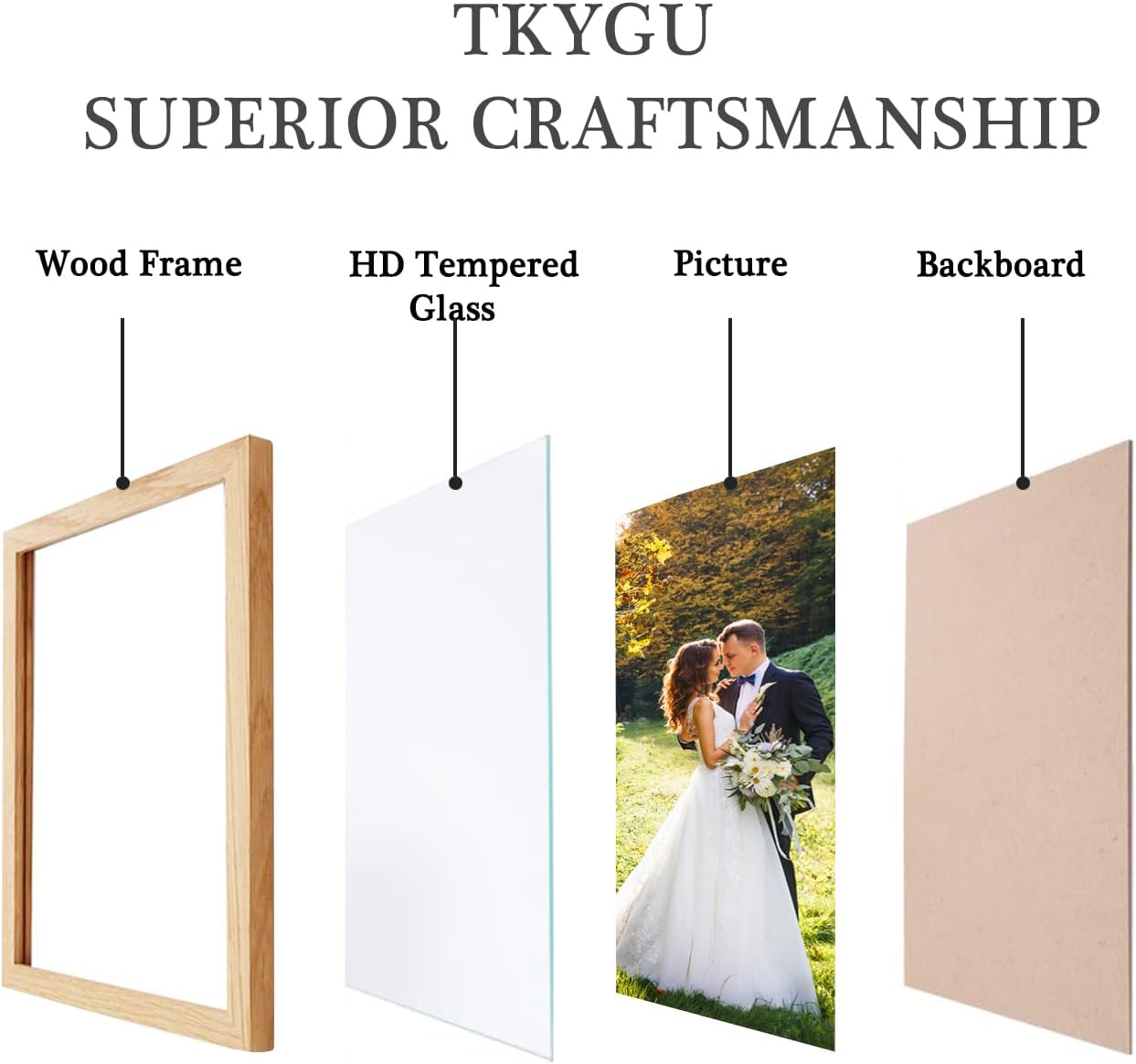 3-Pack 4x6 Black Wooden Photo Frames