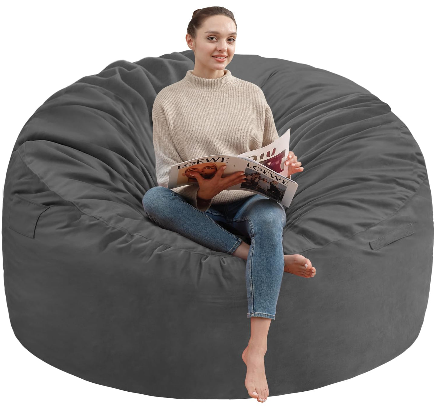 5FT Grey Bean Bag Chair