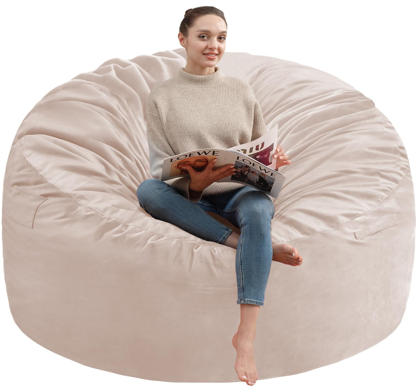 5FT Grey Bean Bag Chair