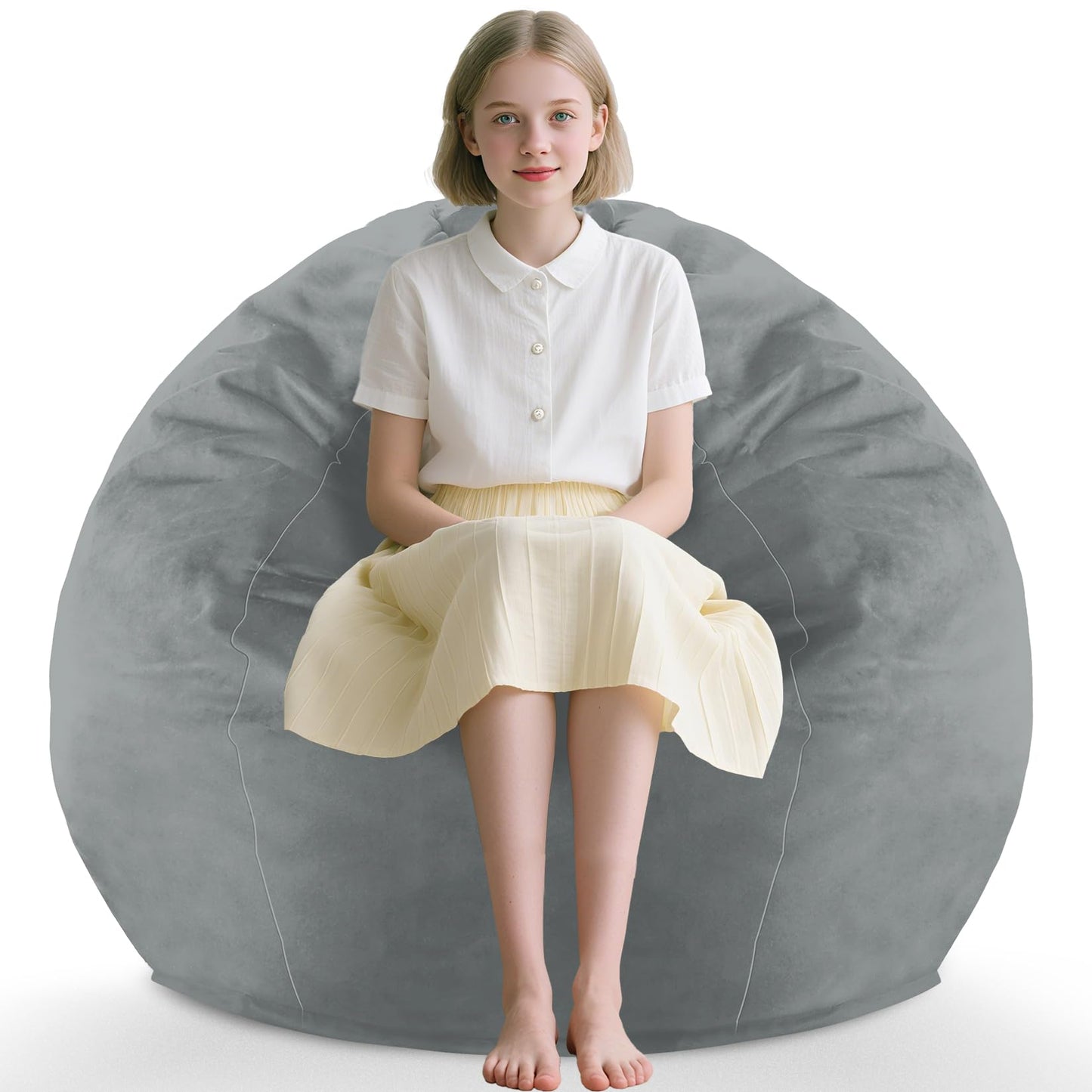 5FT Grey Bean Bag Chair