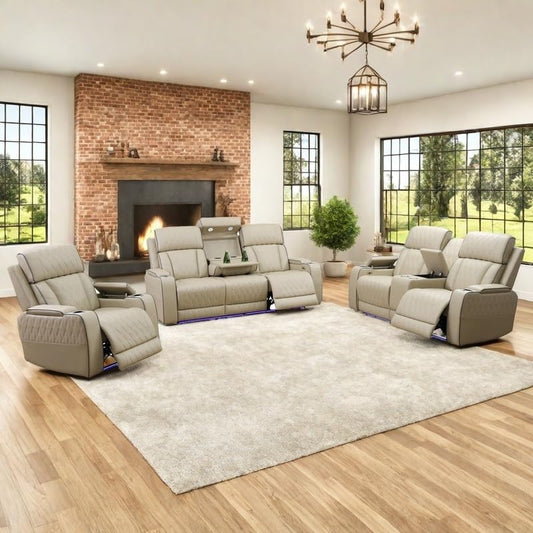 3-Piece Beige Power Recliner Set
