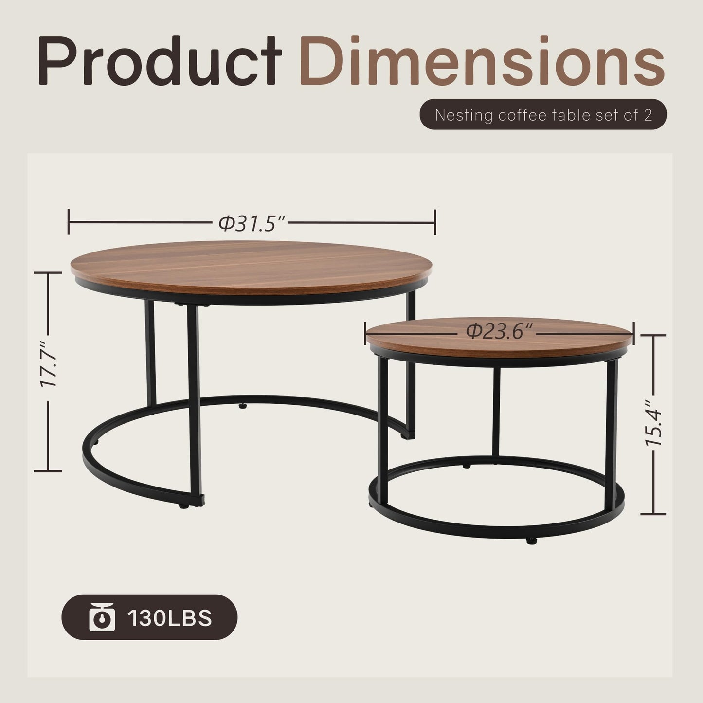 White Marble Nesting Tables, 2-Pack