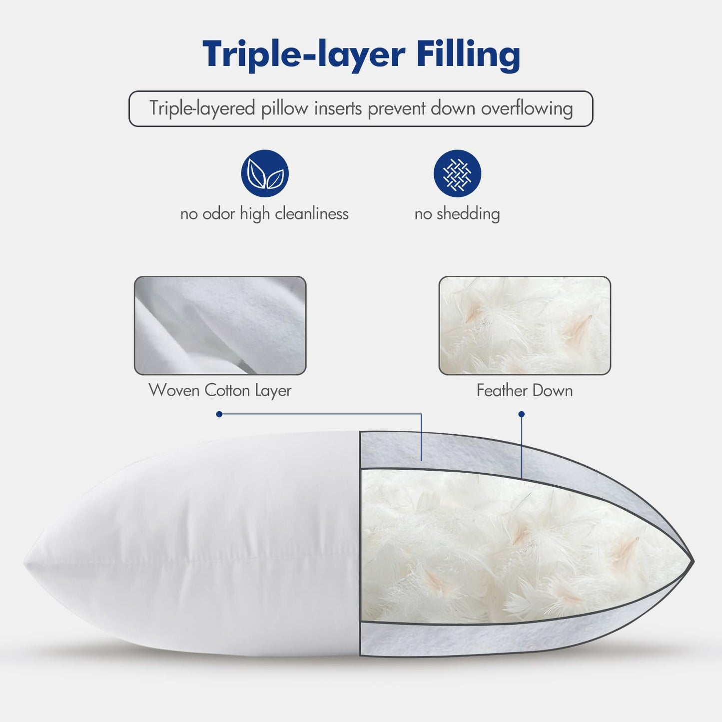 22x22 Pillow Inserts, 2-Pack