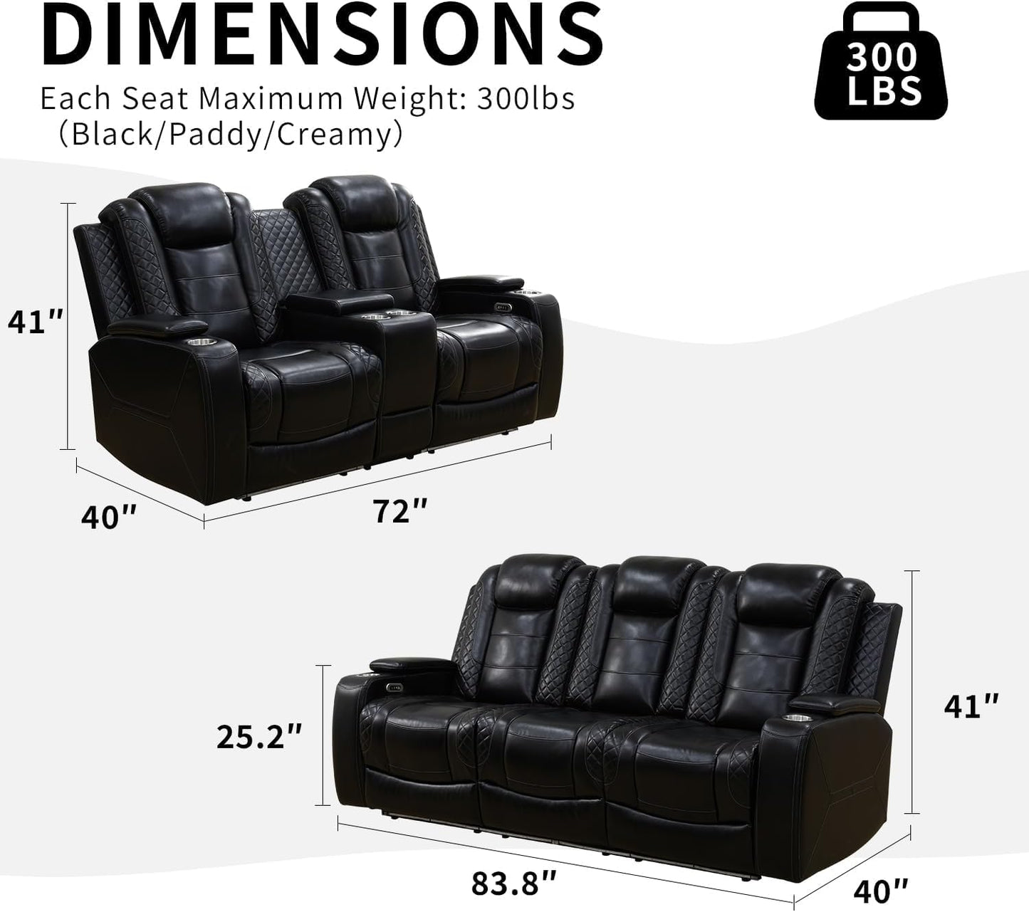 3-Piece Beige Power Recliner Set