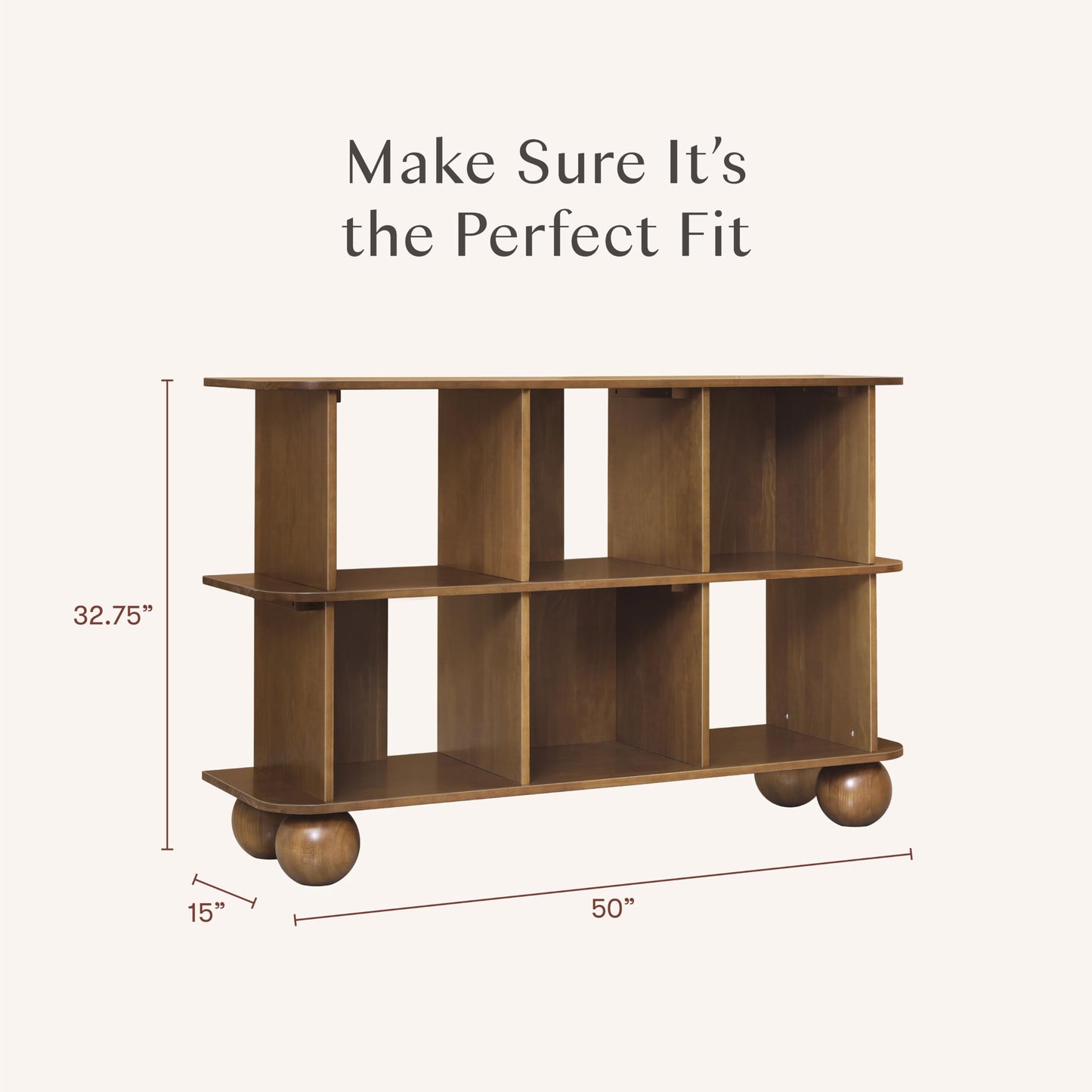 Babyletto 6-Cube Walnut Kids Bookcase