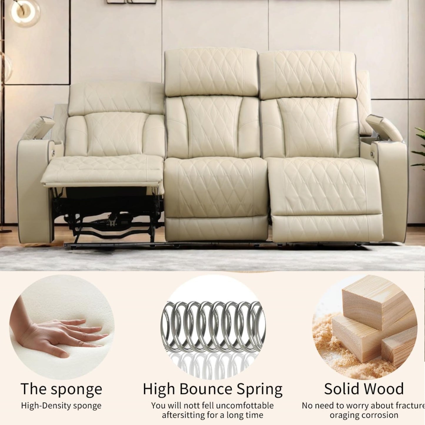 3-Piece Beige Power Recliner Set