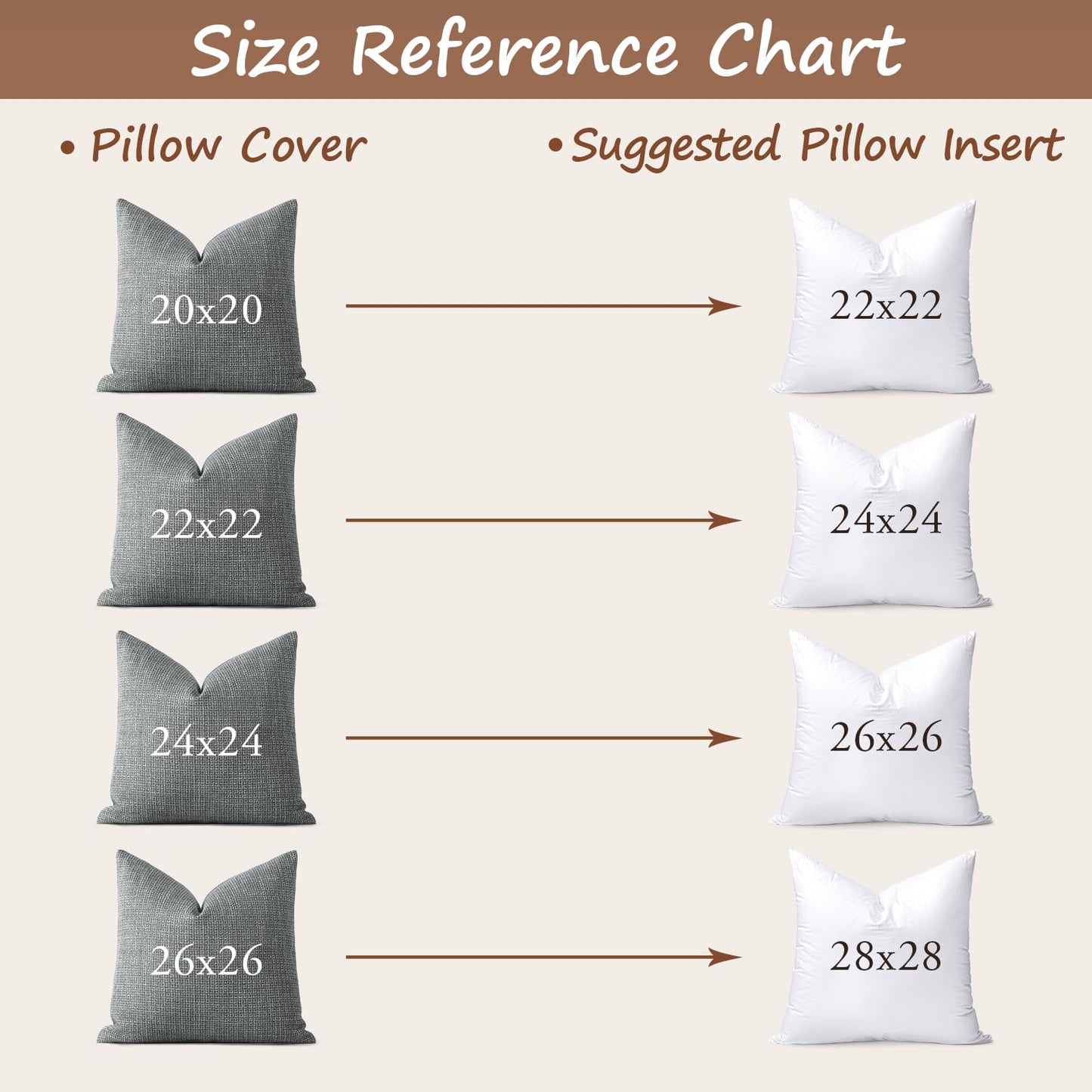 20x20 Pillow Inserts, 2-Pack