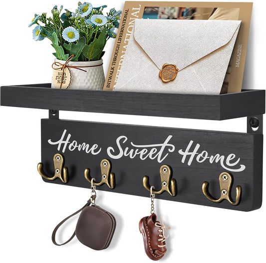 buways Rustic Wall Key Holder – Black