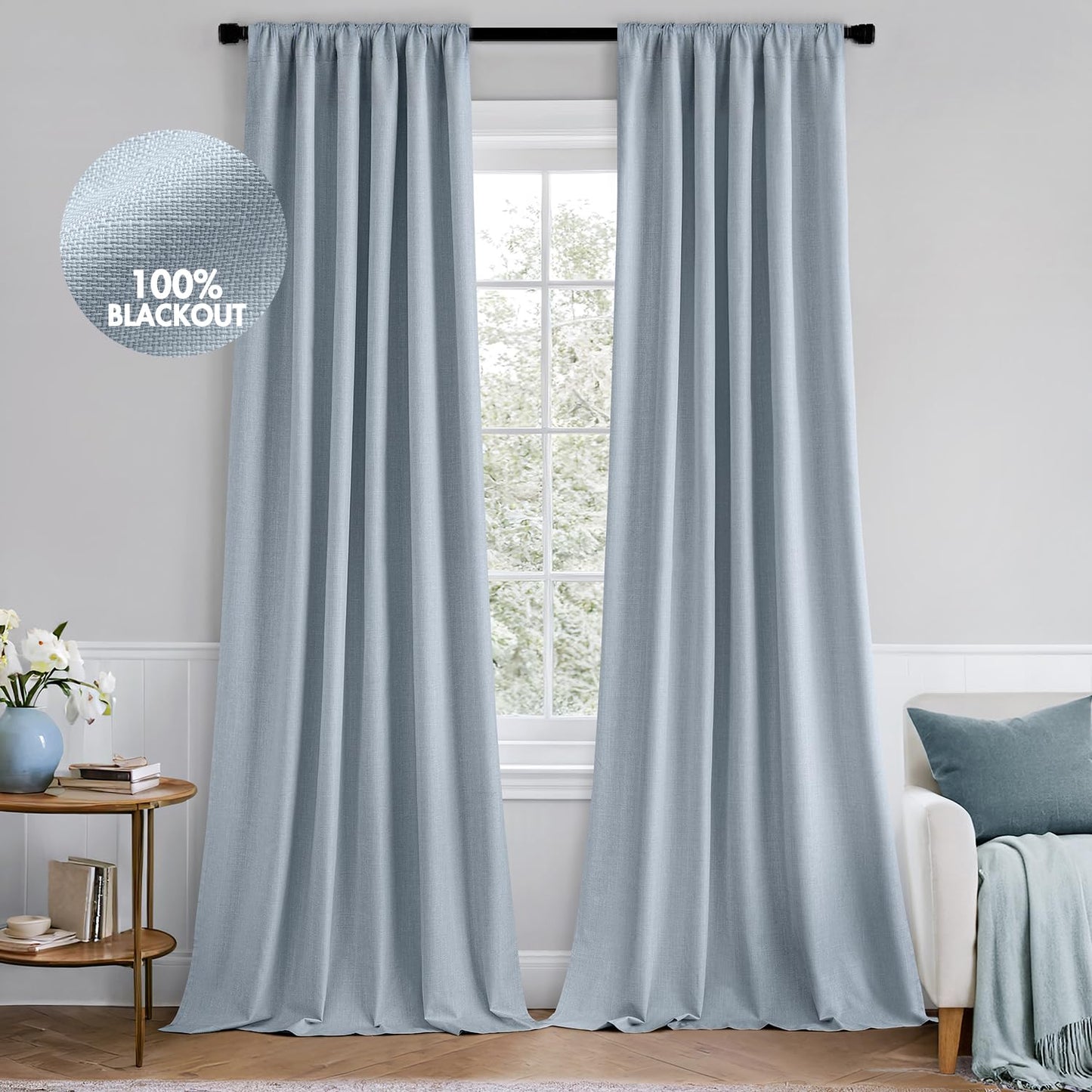 MIULEE Blackout Curtains 96" – Birch, 2 Panels