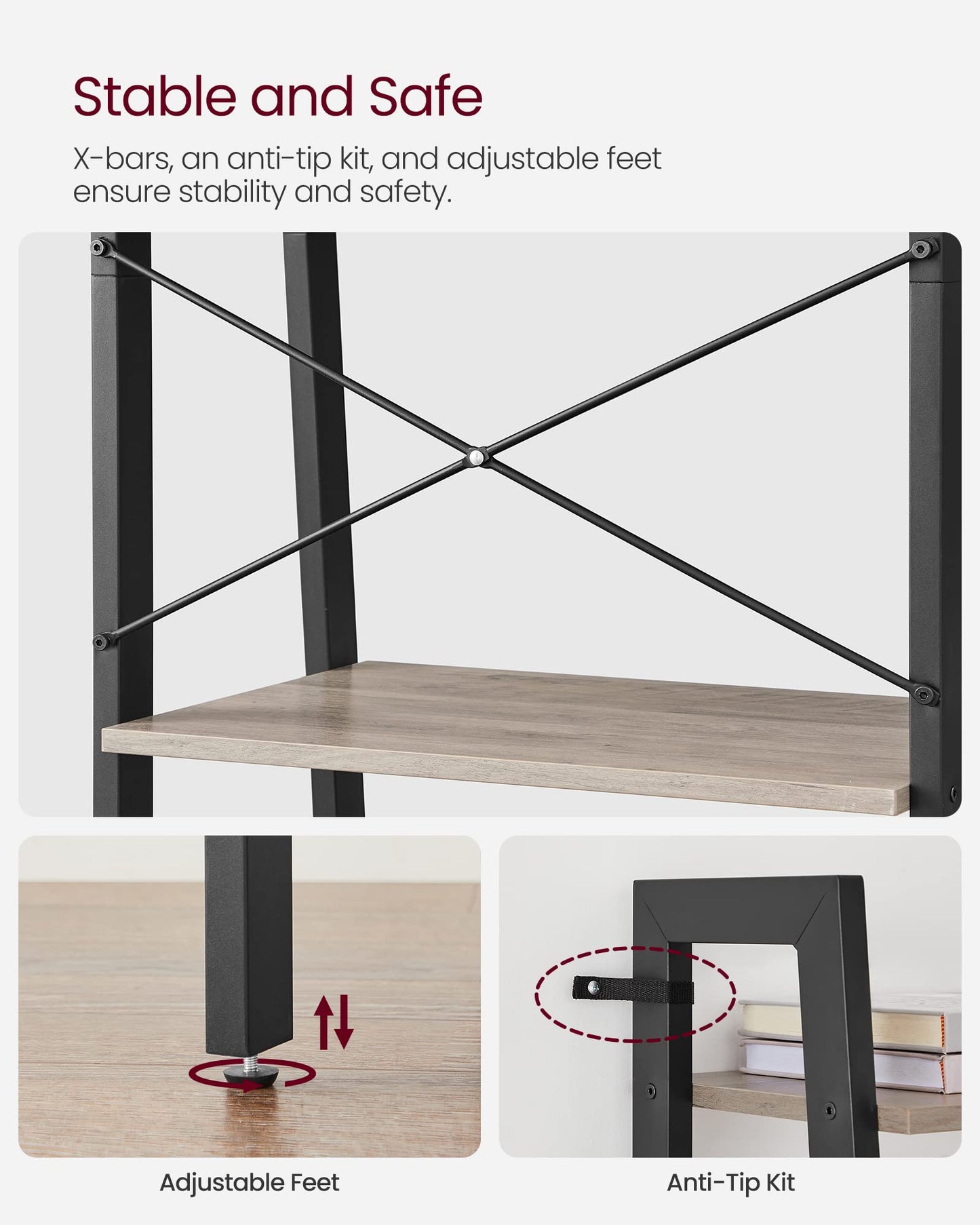 VASAGLE 5-Tier Ladder Bookshelf